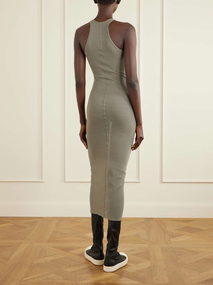 Rick Owens Tank Ribbed-jersey Halterneck Midi Dress | Thumbnail 3 Rick Owens Tank Ribbed-jersey Halterneck Midi Dress | Thumbnail 3