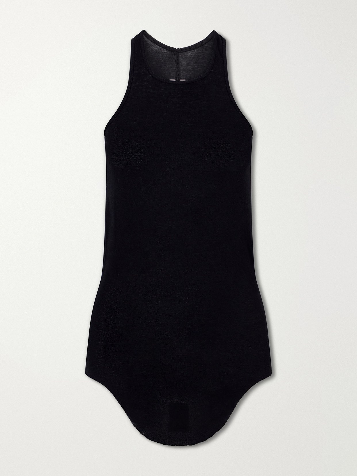 Rick Owens Ribbed Cotton-jersey Tank In Black