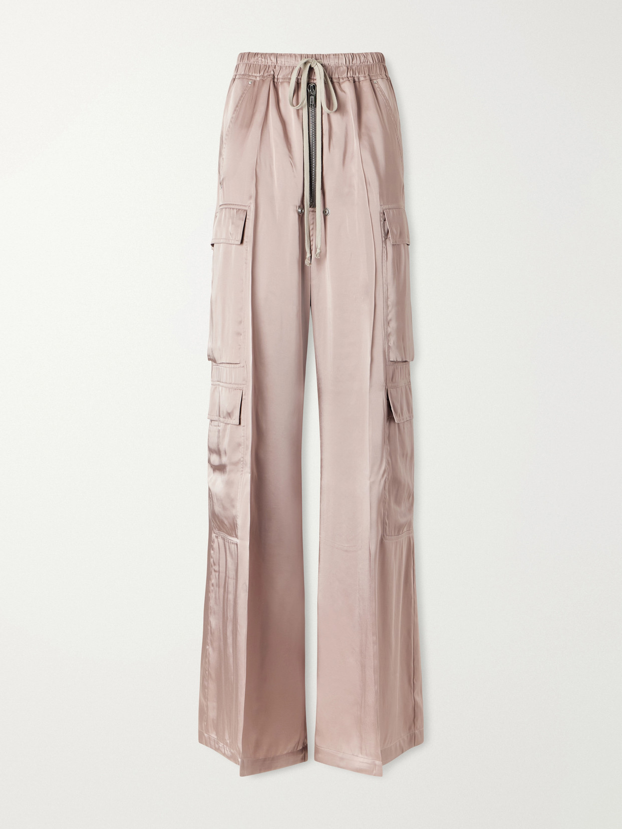 Rick Owens Cargobelas Charmeuse Wide-leg Pants In Multi