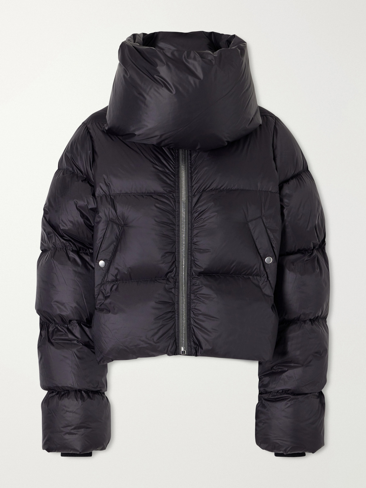 Rick Owens Tower Cropped Shell Coat In Black