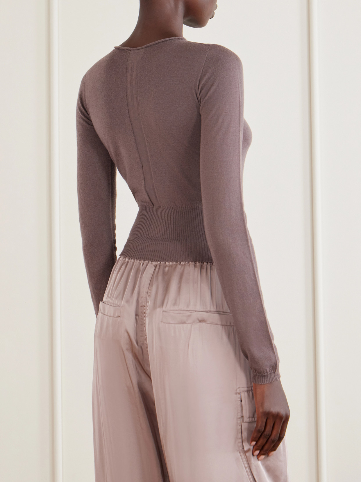 Cropped Cut-Out Virgin Sweater