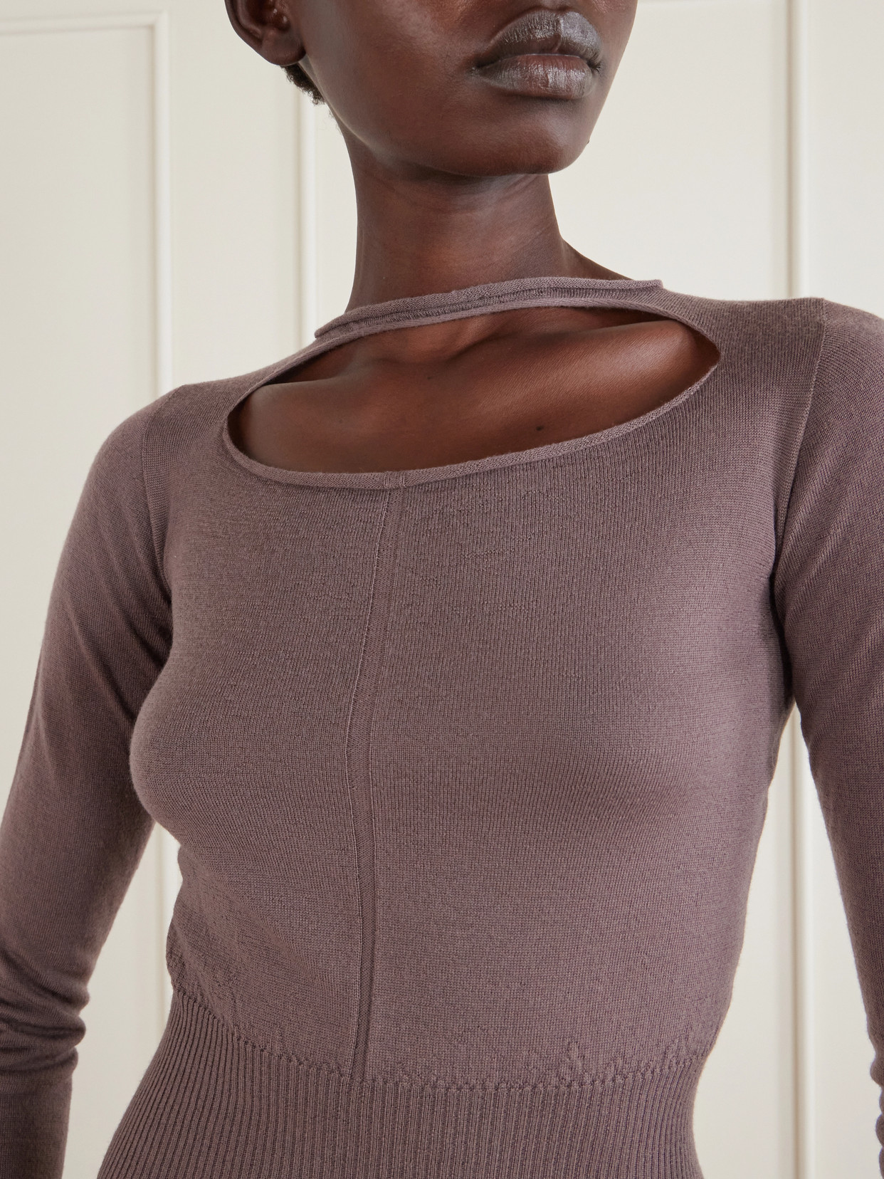 Cropped Cut-Out Virgin Sweater