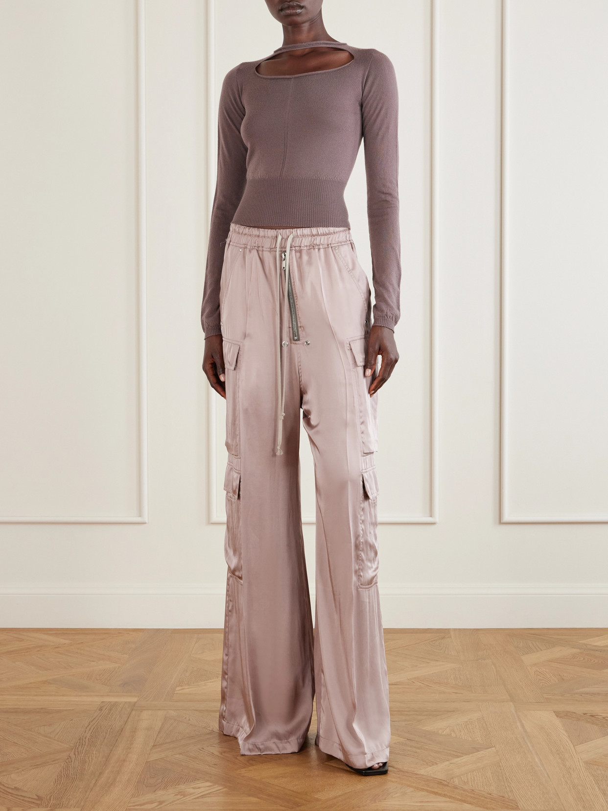 Cropped Cut-Out Virgin Sweater