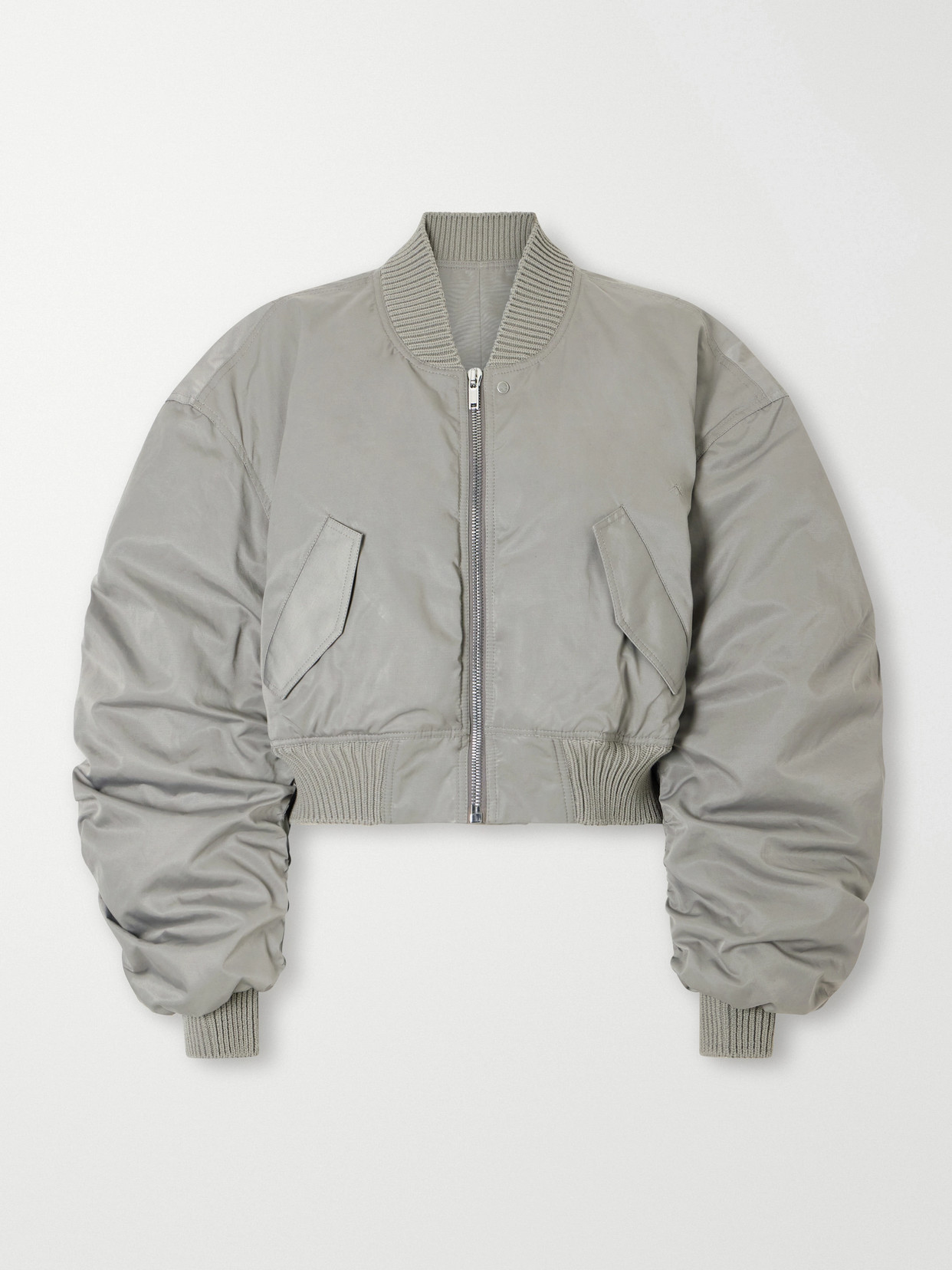 Rick Owens Secchia Shell Cropped Jacket In Gray