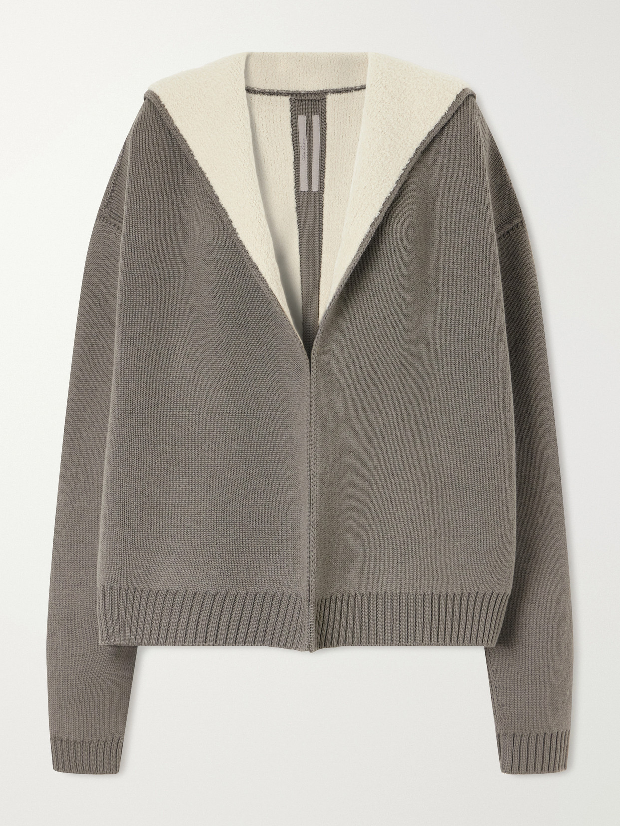 Rick Owens Reversible Knitted Wool-blend Cardigan In Gray