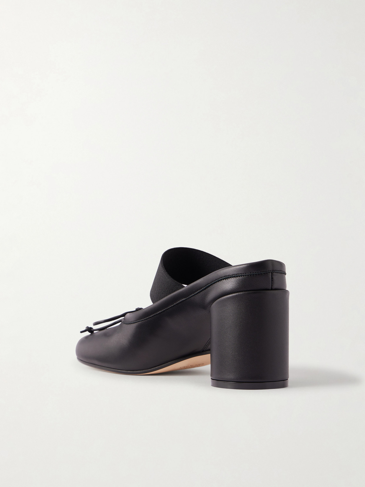 Mm6 Maison Margiela Anatomical Black Goat Leather Sandals With Bow Detail