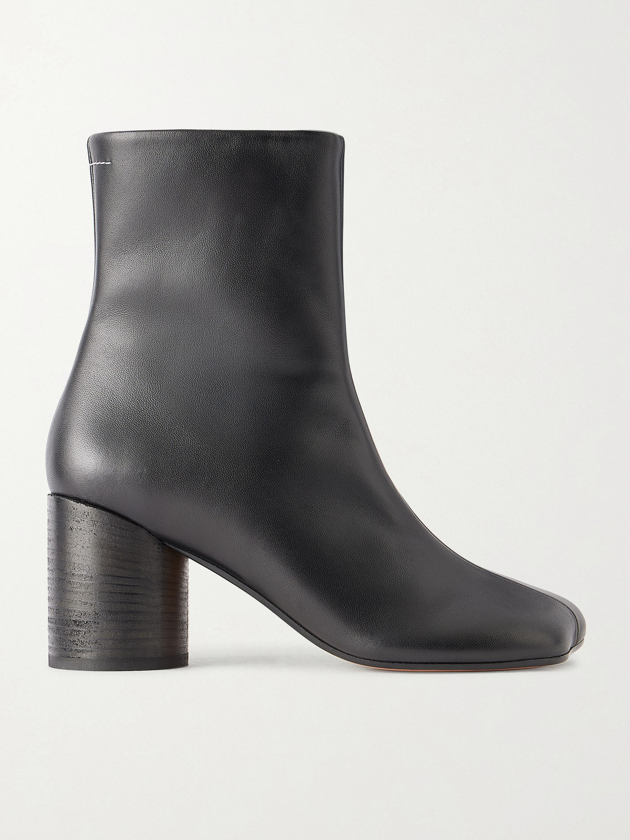 Mm6 Maison Margiela Leather Ankle Boots In Black