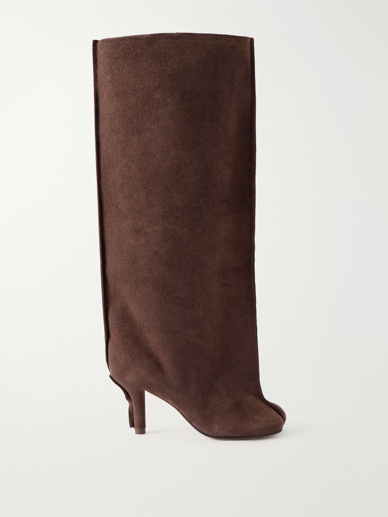 Mm6 Maison Margiela Suede Knee-high Boots In Brown