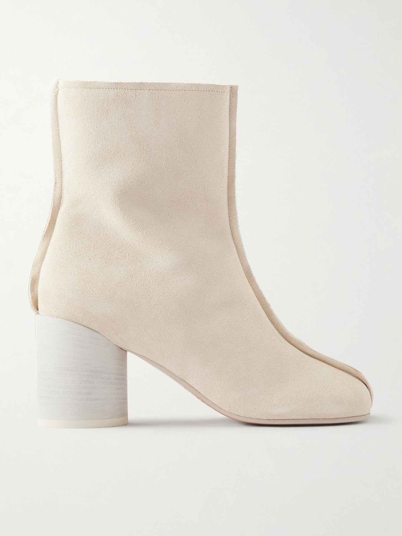 Suede split-toe ankle boots