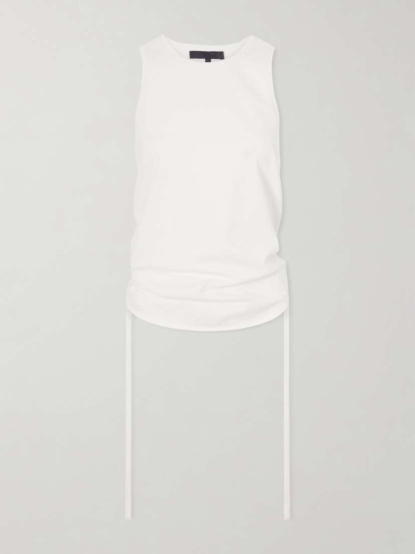 Tibi Ruched Open-back Cotton-blend Jersey Tank | Thumbnail 6 Tibi Ruched Open-back Cotton-blend Jersey Tank | Thumbnail 6