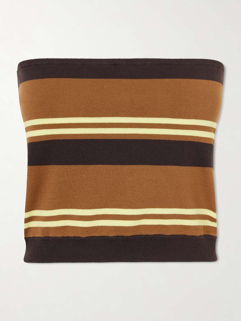 Tibi Strapless Striped Cotton Tank | Thumbnail 5 Tibi Strapless Striped Cotton Tank | Thumbnail 5