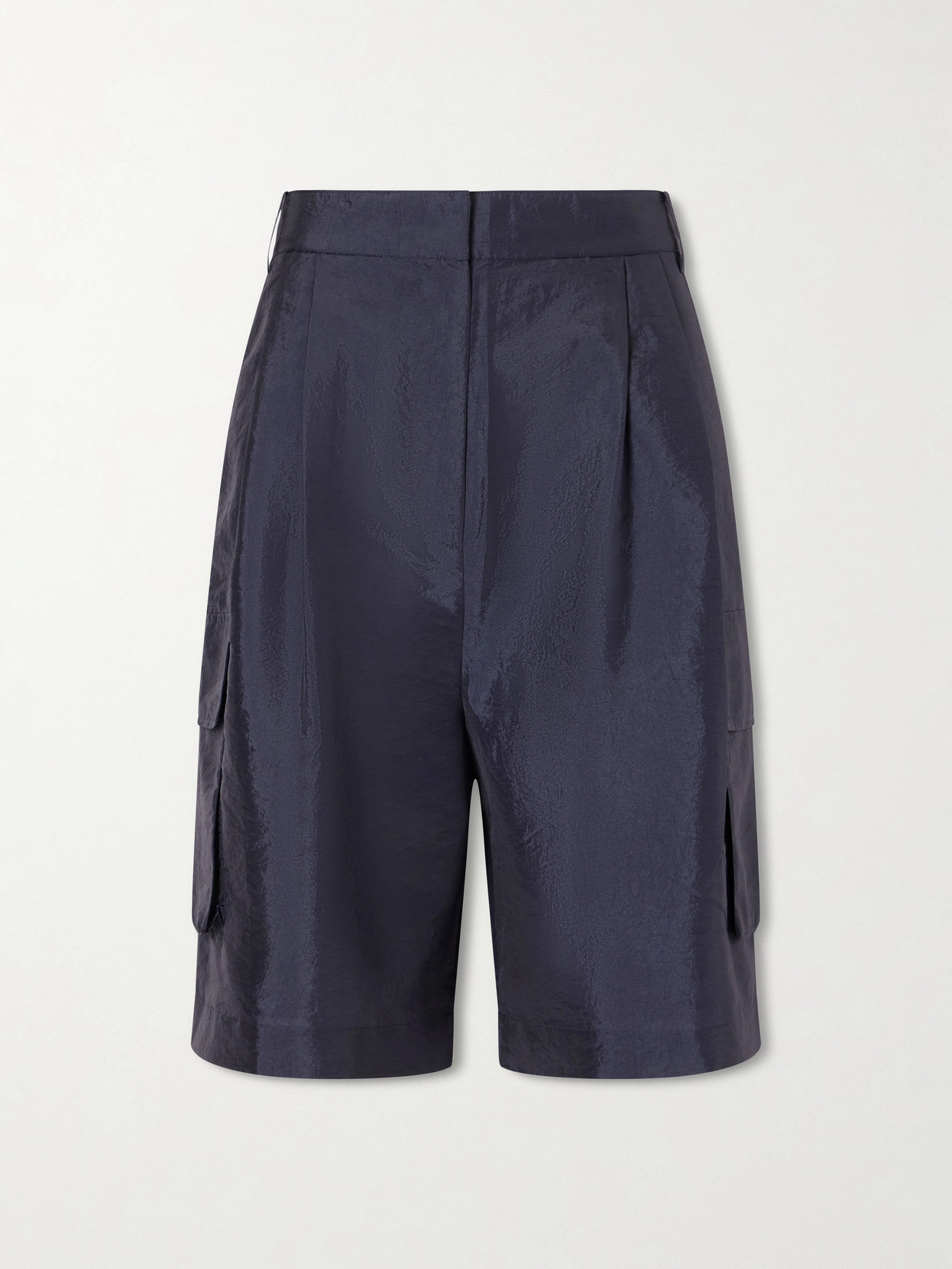 Tibi Stella Shell Cargo Shorts In Blue