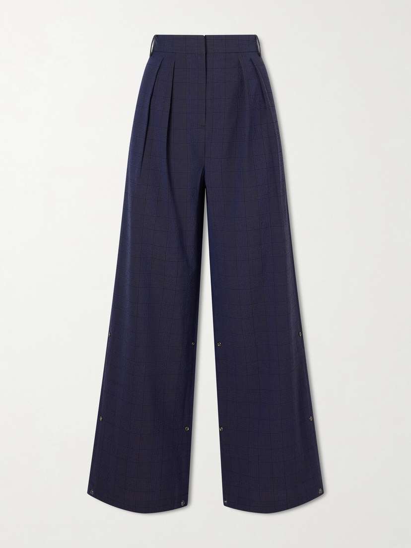 Tibi Stella Pleated Checked Wool And Cotton-blend Wide-leg Pants | Thumbnail 6 Tibi Stella Pleated Checked Wool And Cotton-blend Wide-leg Pants | Thumbnail 6