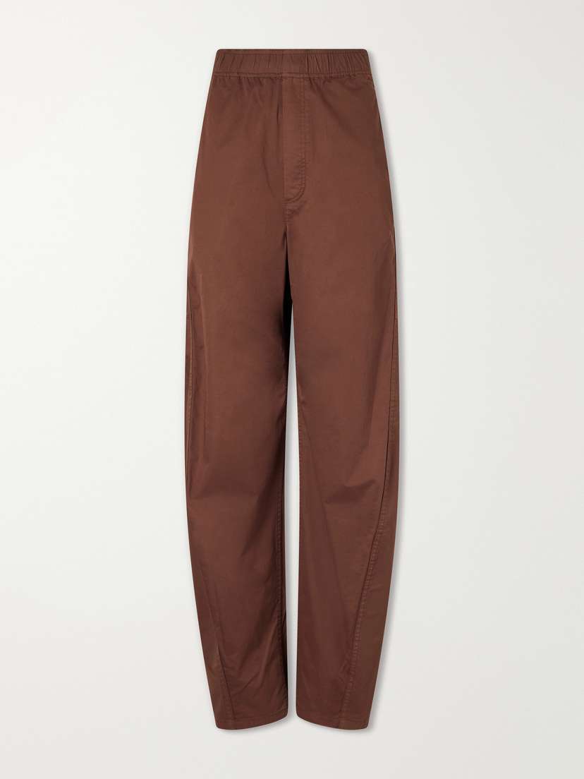 Tibi Garment-dyed Cotton-blend Gabardine Wide-leg Pants - Women's Clothing