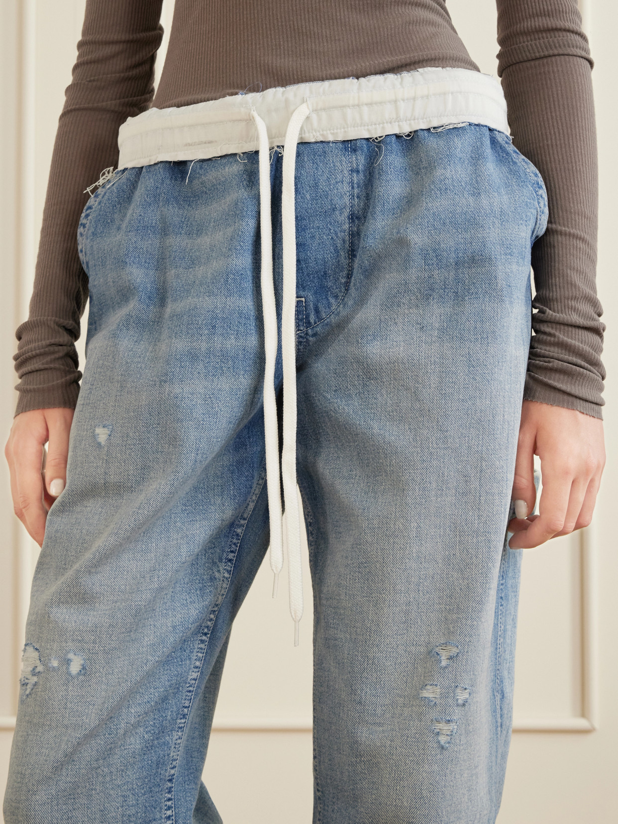 Mm6 Maison Margiela - Distressed Wide- Leg