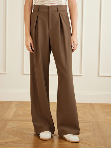 MM6 Maison Margiela Pleated cady wide-leg pants