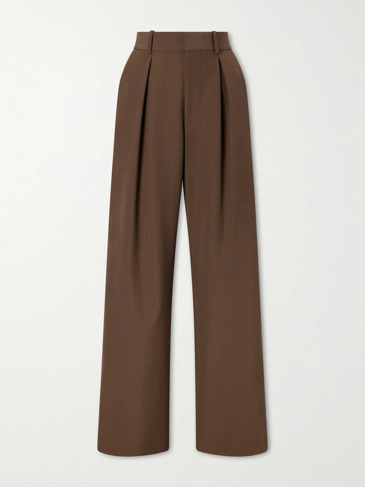 Mm6 Maison Margiela Pleated Cady Wide-leg Pants In Brown