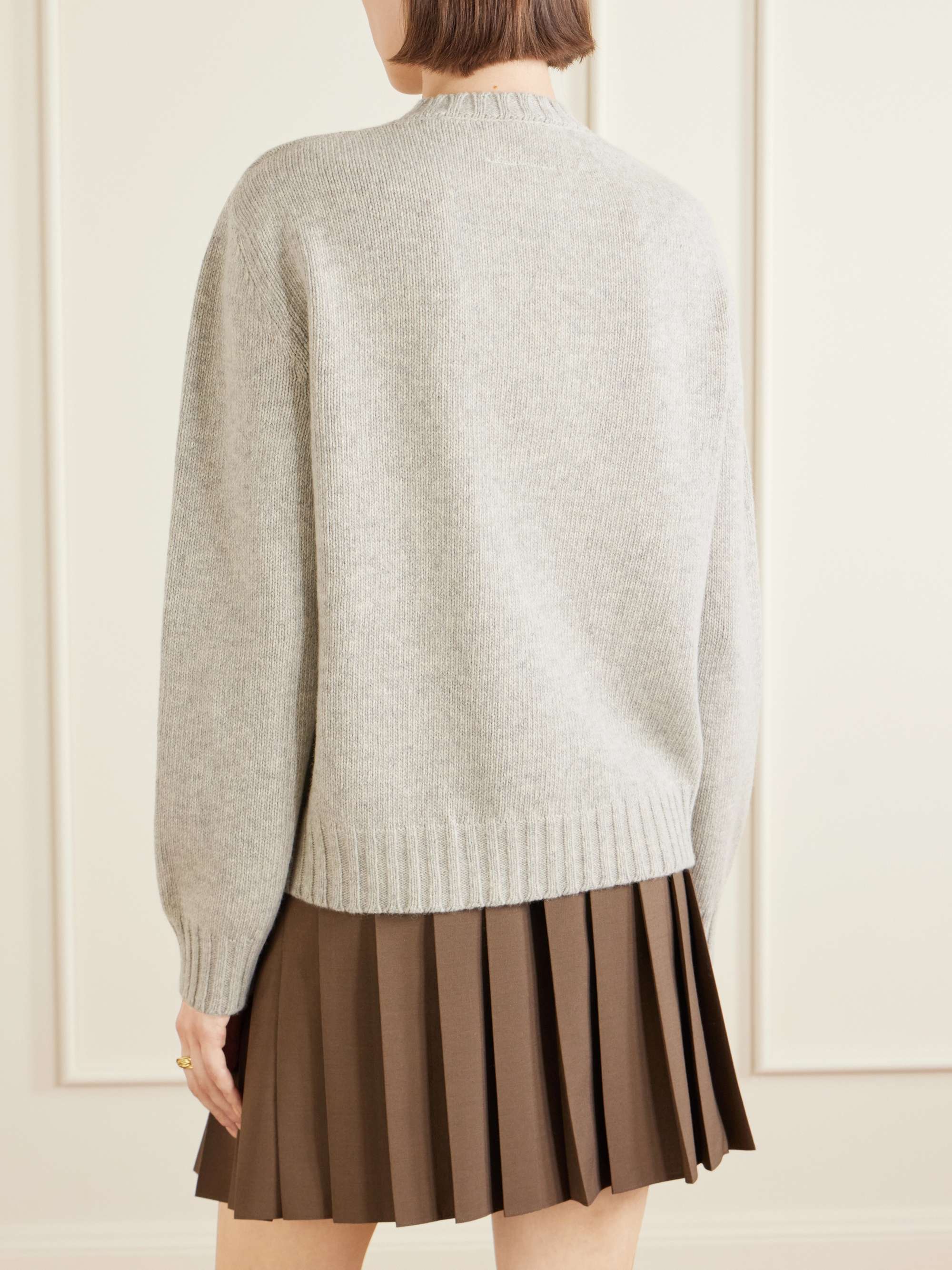 MM6 MAISON MARGIELA Logo-print cut-out wool-blend sweater | NET-A