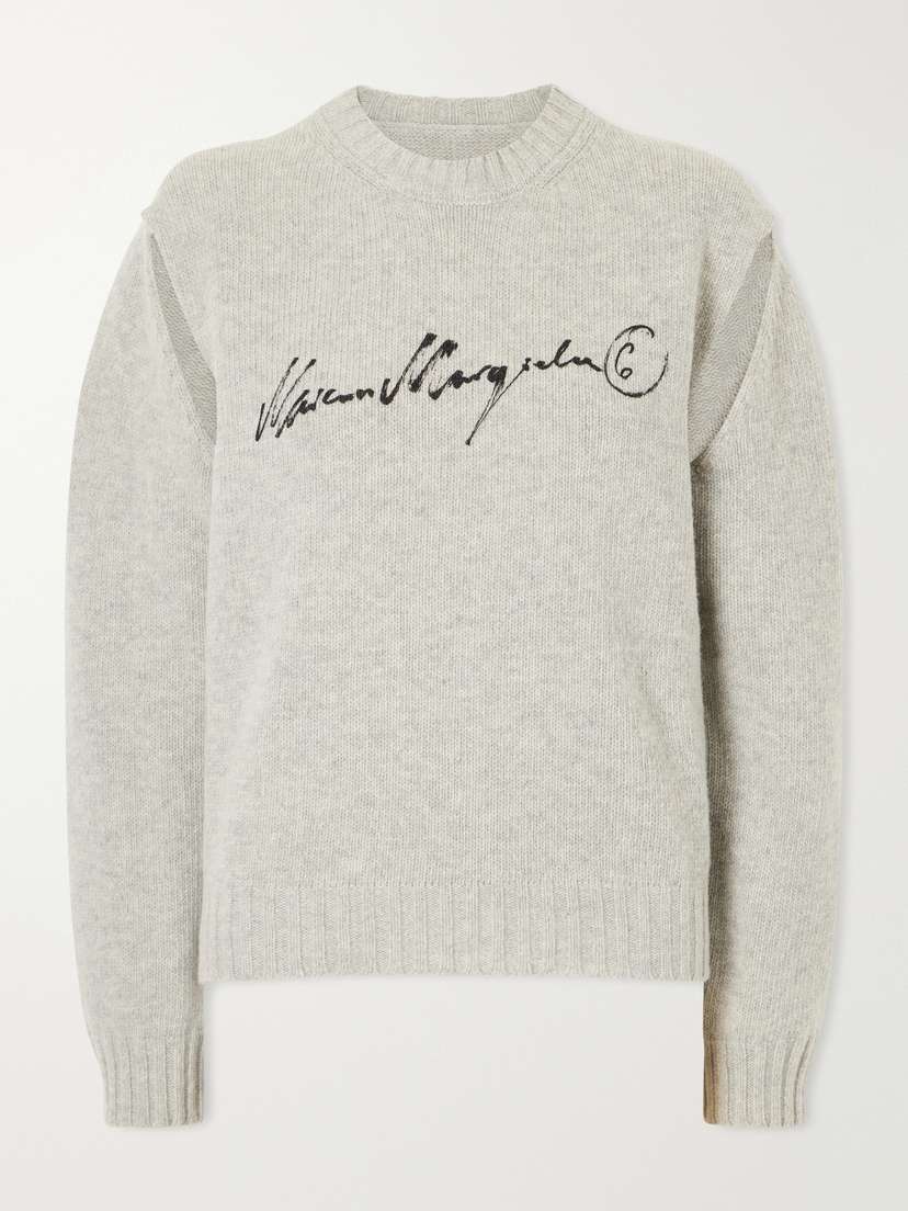 MM6 MAISON MARGIELA Logo-print Cut-out Wool-blend Sweater | Thumbnail 6 MM6 MAISON MARGIELA Logo-print Cut-out Wool-blend Sweater | Thumbnail 6