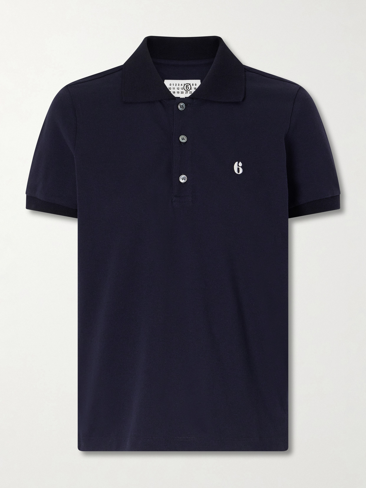 Mm6 Maison Margiela Logo-embroidered Cotton-piqué Polo Shirt