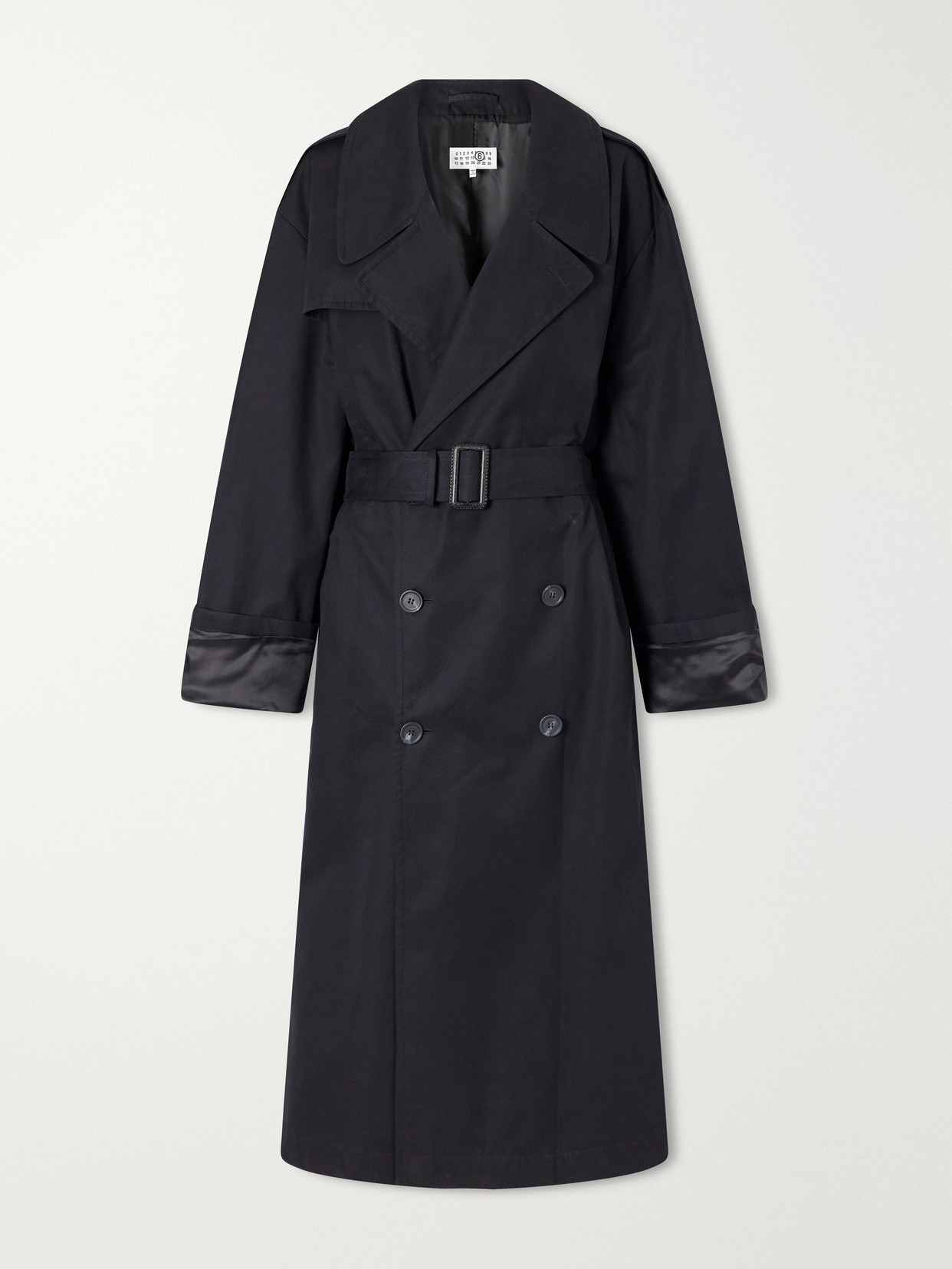 Mm6 Maison Margiela Cotton-gabardine Trench Coat In Black