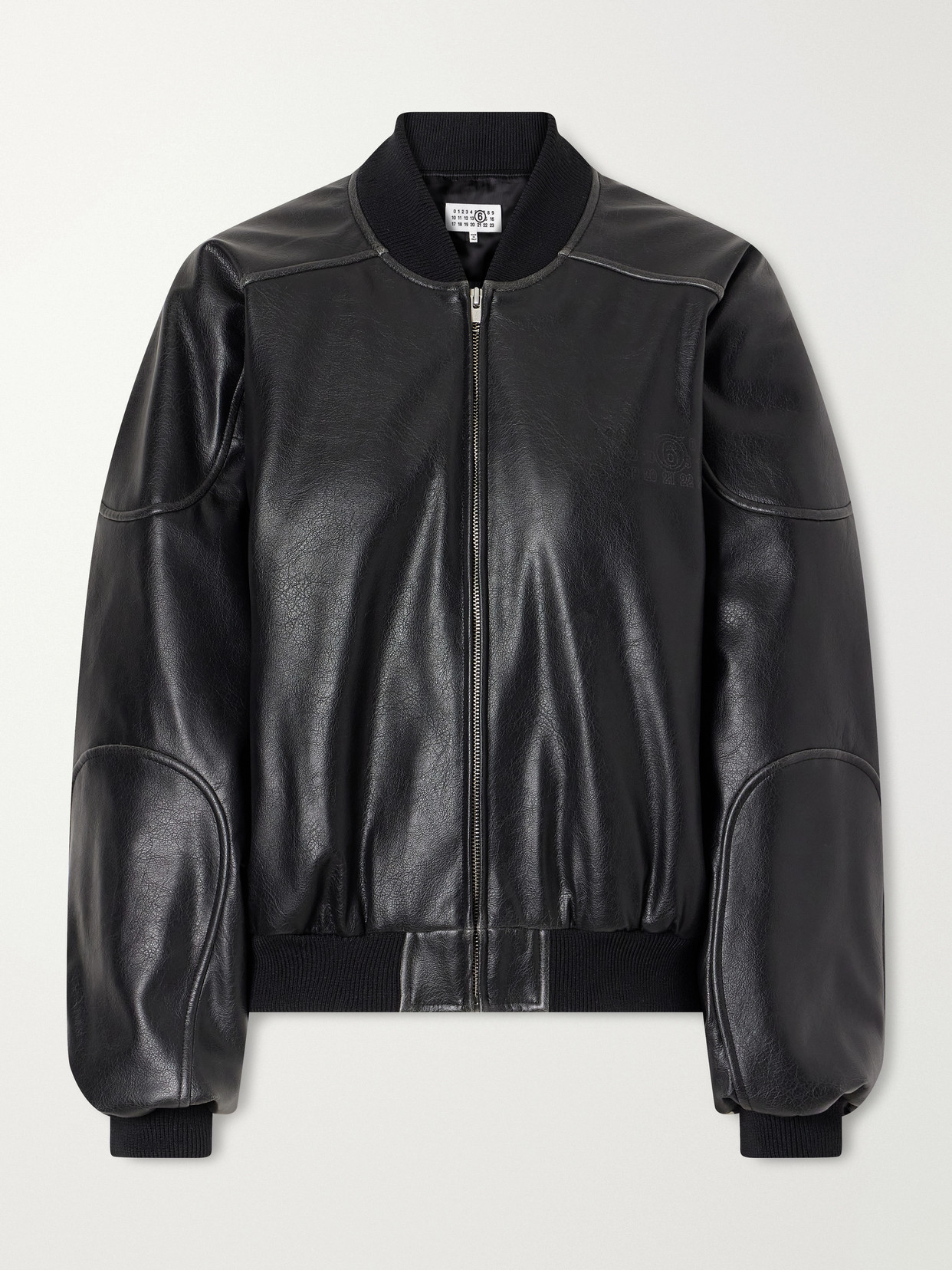 Mm6 Maison Margiela Leather-effect Jacket In Black