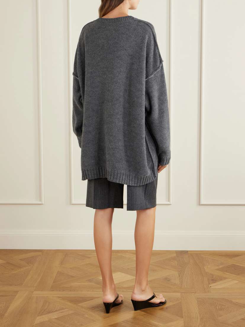 MM6 MAISON MARGIELA Oversized Wool And Alpaca-blend Sweater | Thumbnail 4 MM6 MAISON MARGIELA Oversized Wool And Alpaca-blend Sweater | Thumbnail 4