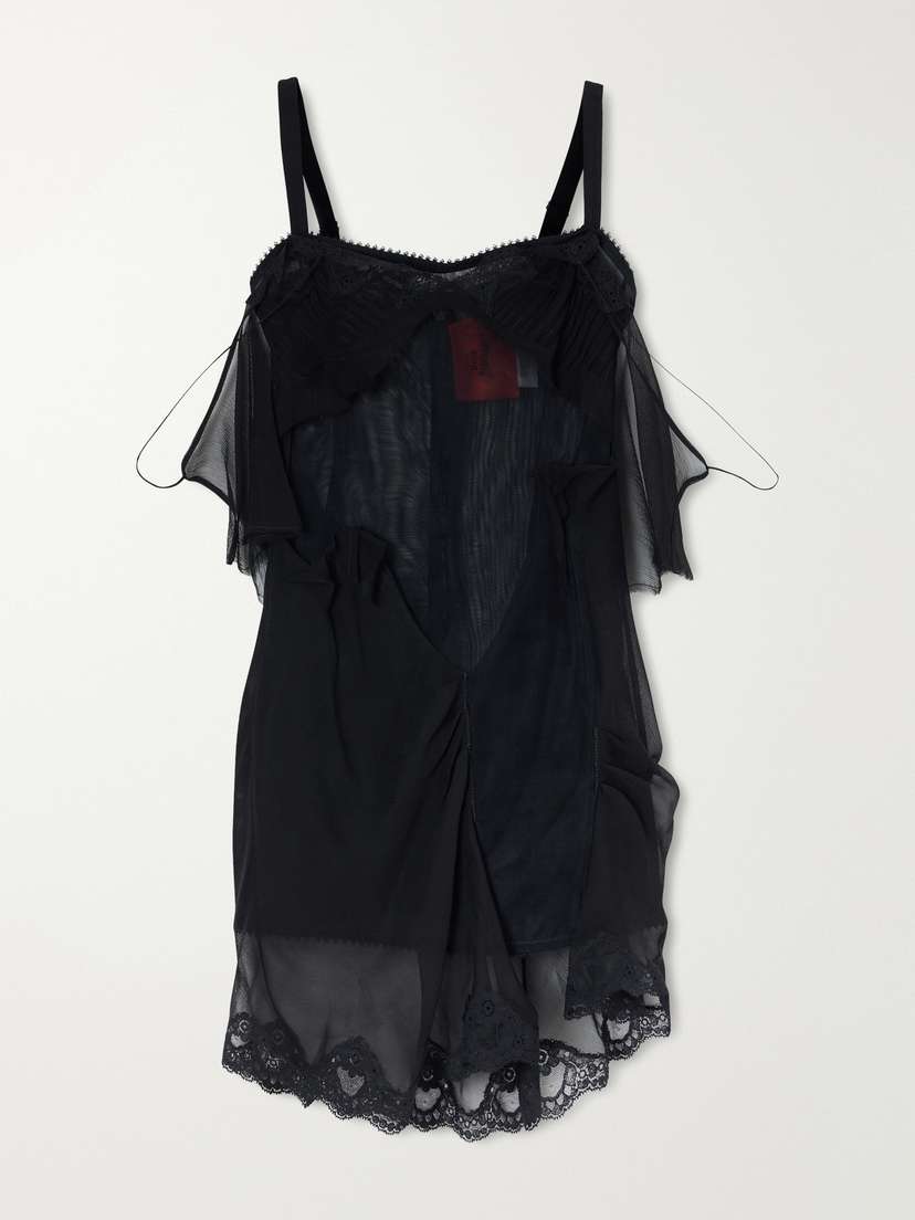Dilara Findikoglu Cold Morning Lace-trimmed Sheer Tulle Mini Dress | Thumbnail 6 Dilara Findikoglu Cold Morning Lace-trimmed Sheer Tulle Mini Dress | Thumbnail 6
