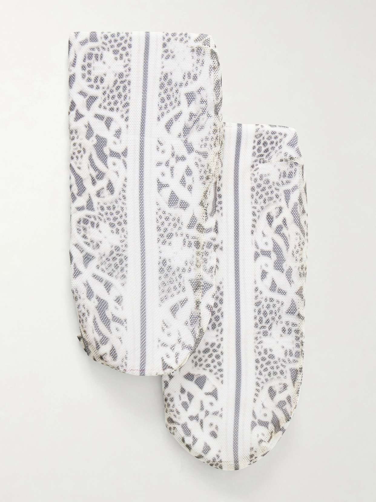 Dilara Findikoglu Past Edges Lace-effect Mesh Tights In White