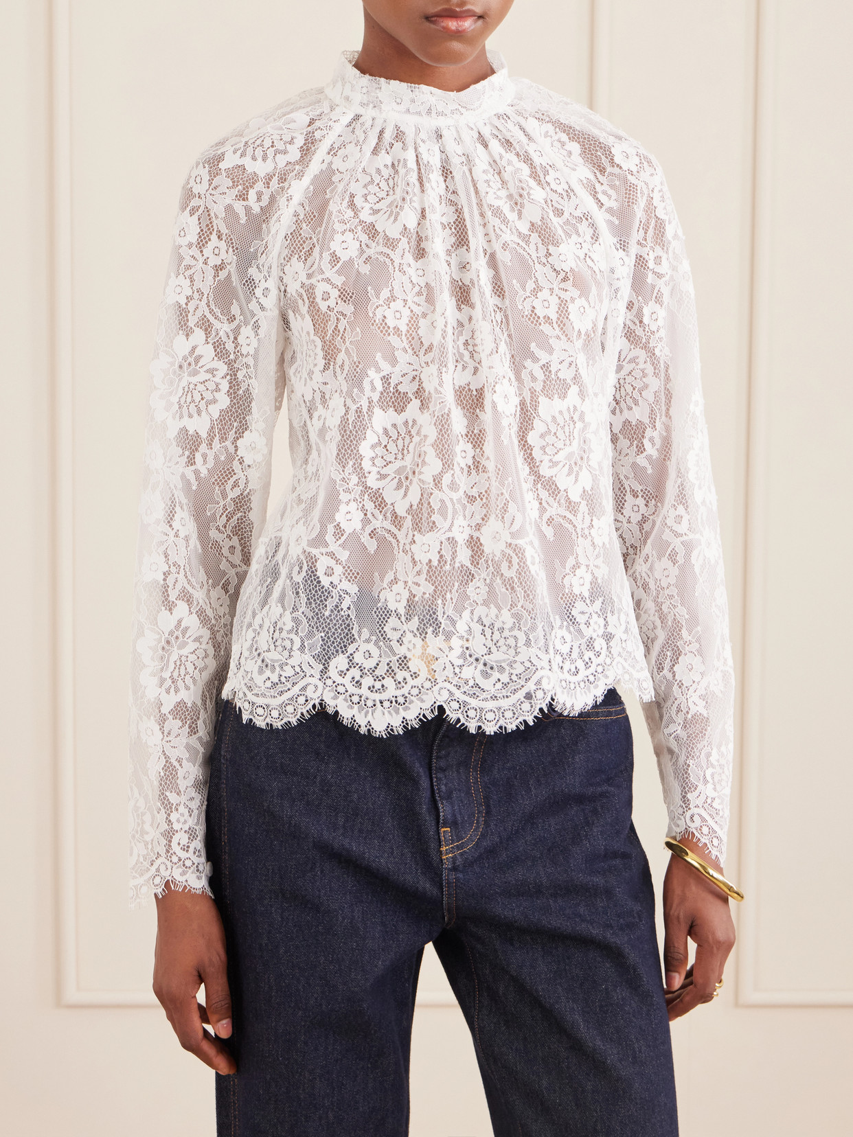 Scalloped Lace Blouse