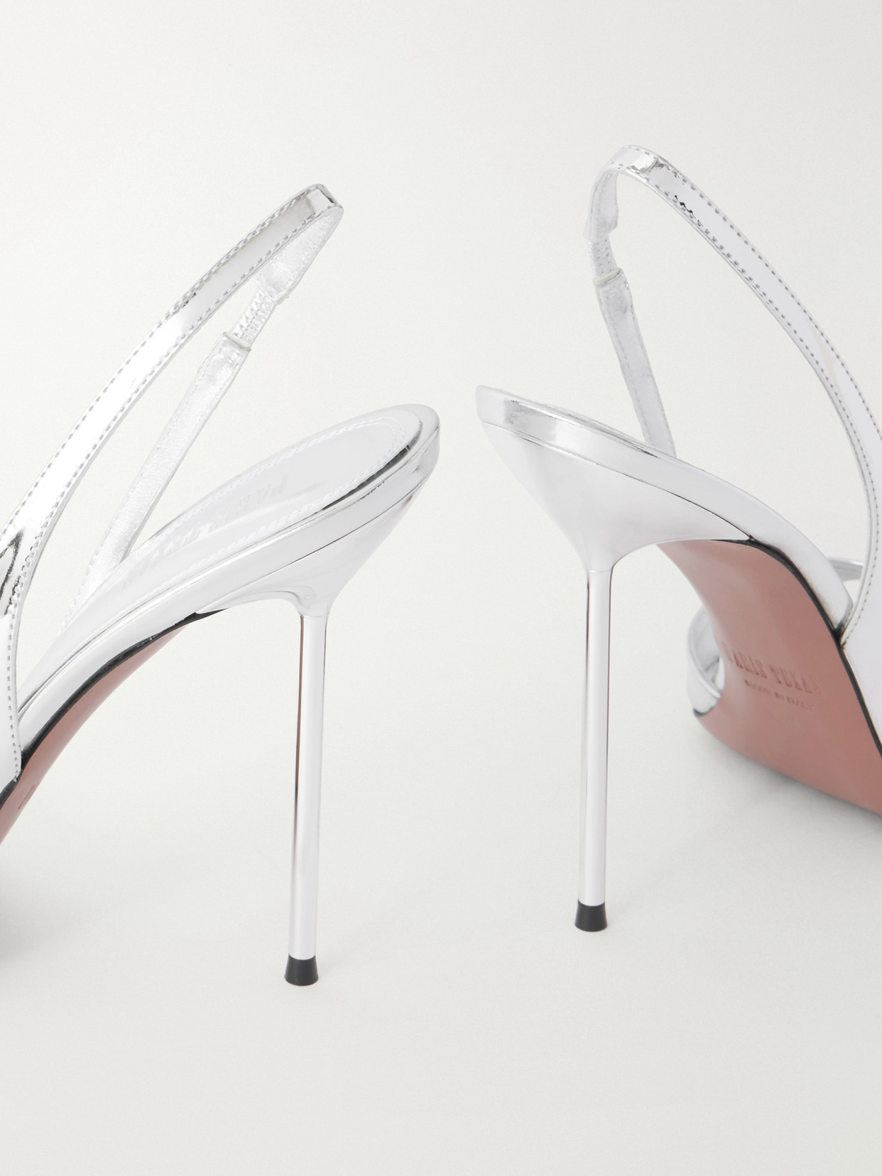 Lidia 95 Mirrored-Leather Slingback