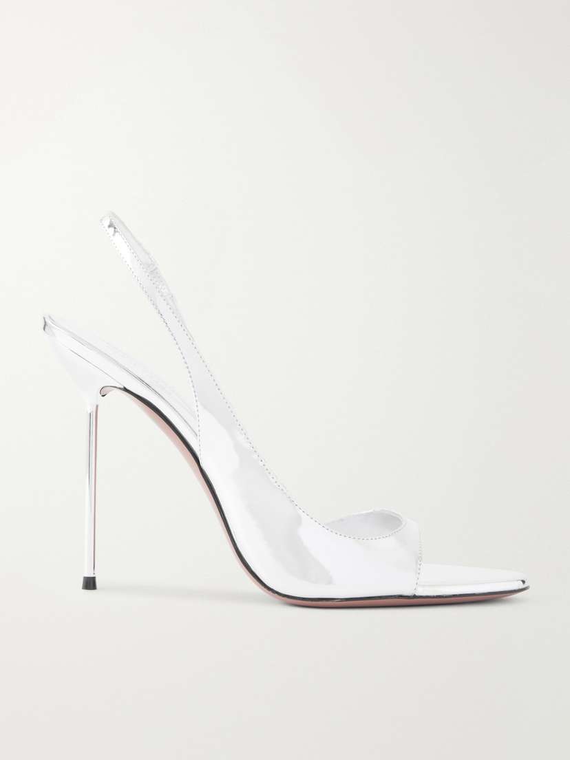 Paris Texas Lidia Mirrored-leather Slingback Sandals