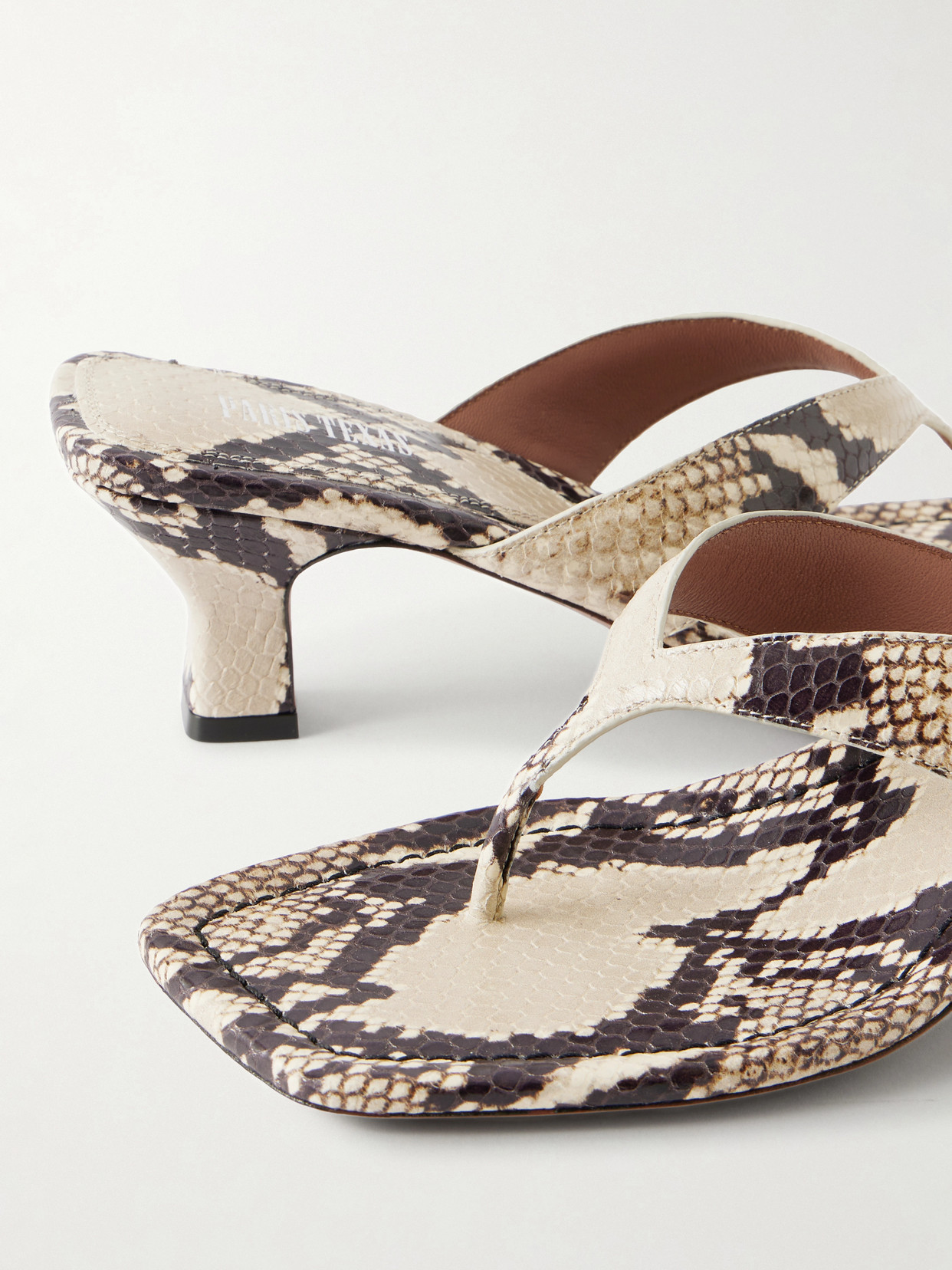 Paris Texas Portofino Snake-effect Leather Mules In Multi