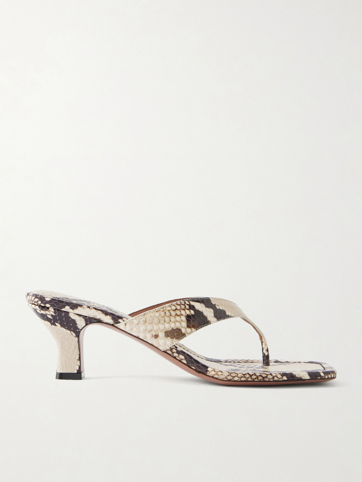 Paris Texas Portofino Snake-effect Leather Mules In Multi