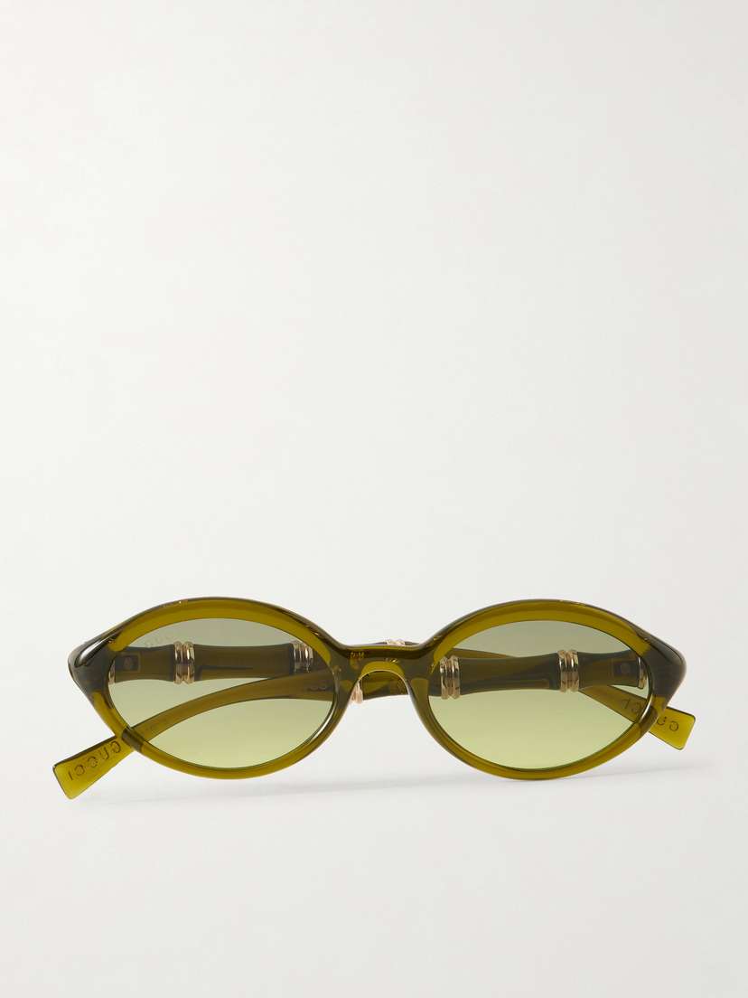 Gucci Eyewear Bamboo Round-frame Acetate Sunglasses