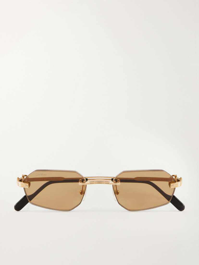 Cartier Eyewear Rounded-frame Metal Sunglasses