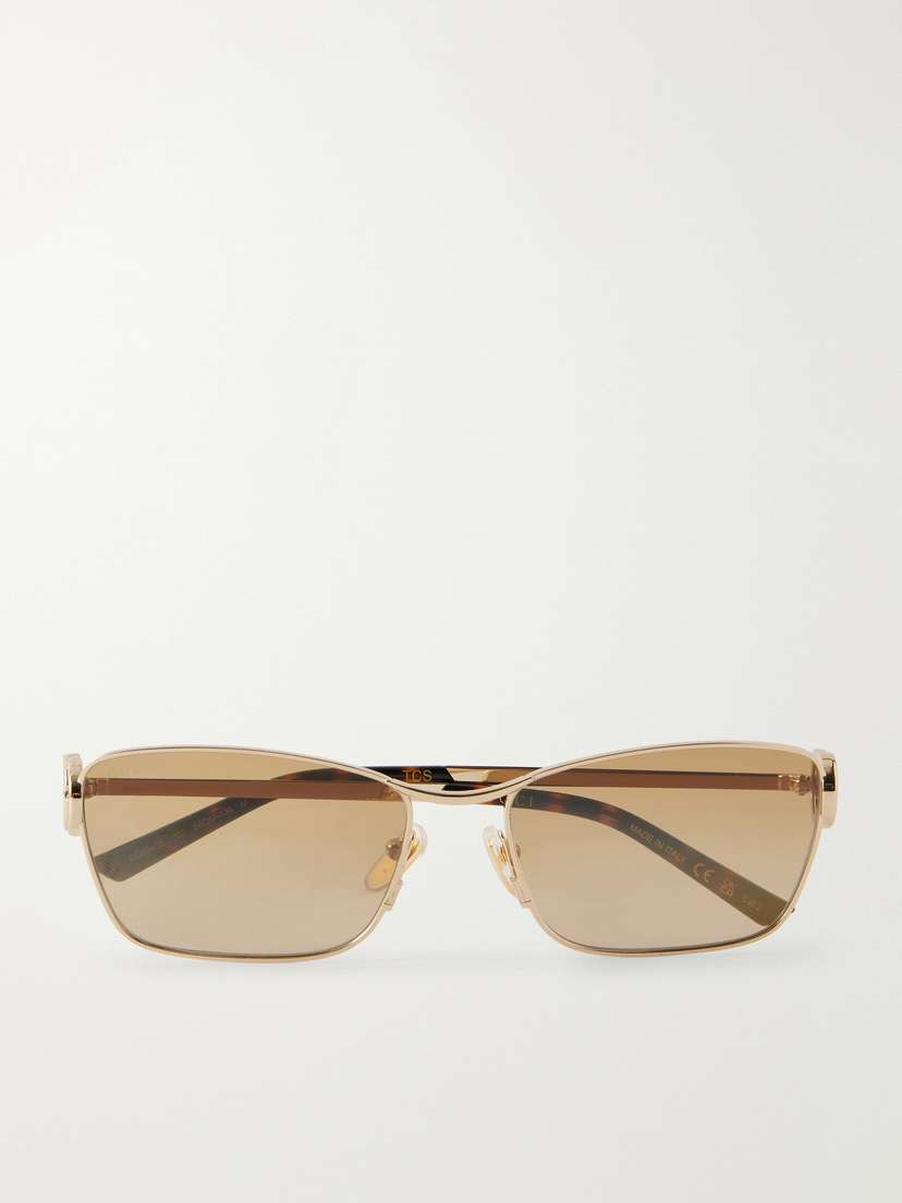 Gucci Eyewear Interlocking Gstuck Cat-eye Gold-tone And Acetate Sunglasses