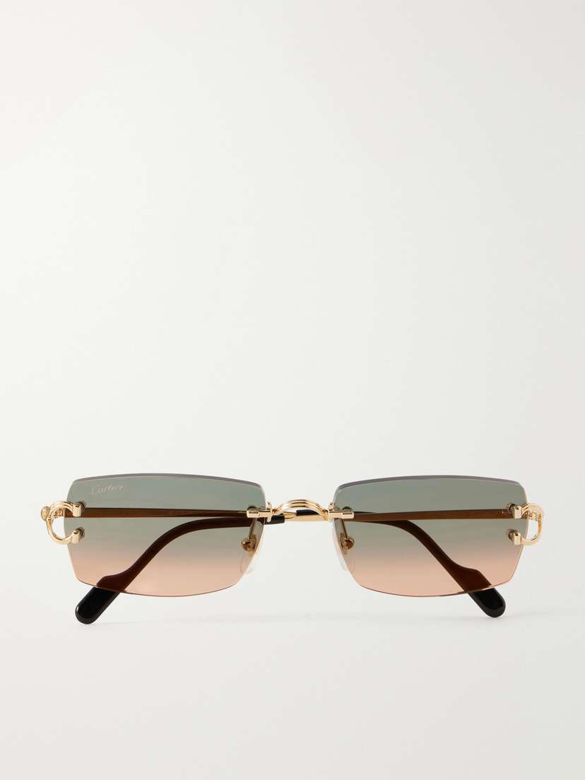 Cartier Eyewear Squared-frame Metal Sunglasses