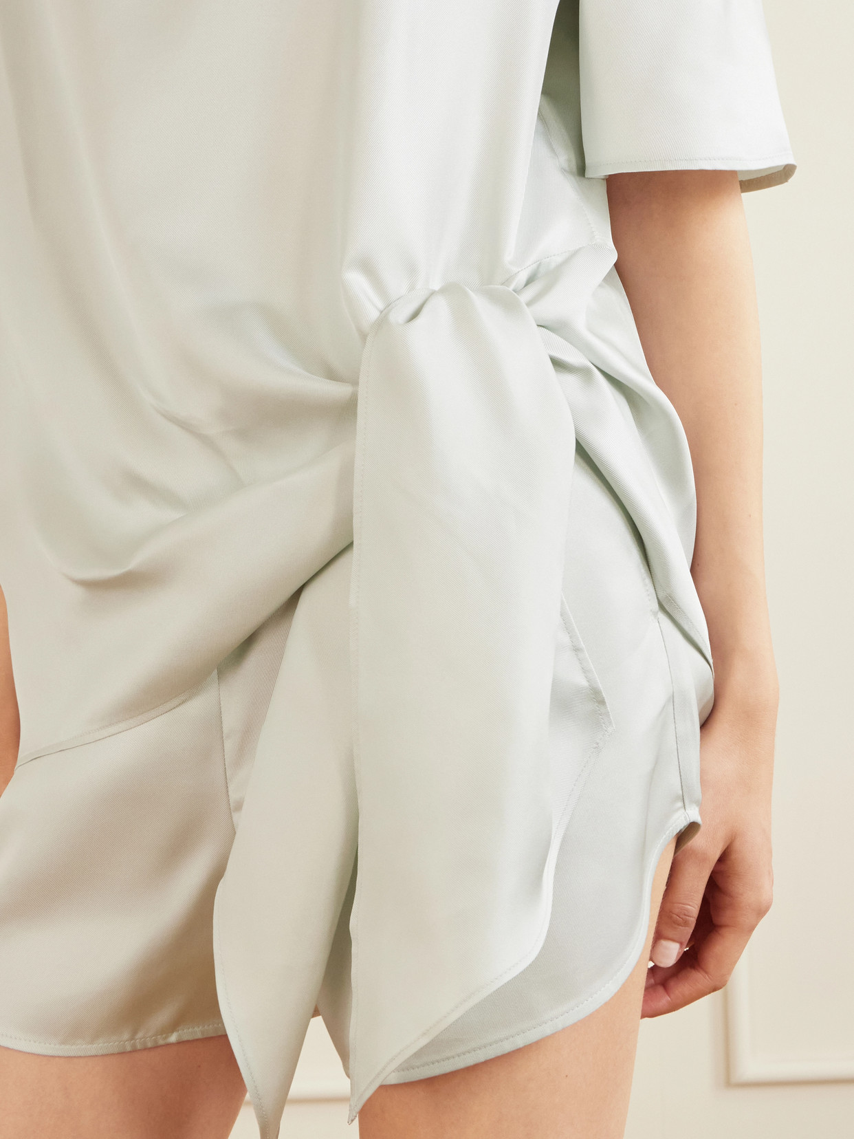 Mano Knotted Silk-Twill Blouse