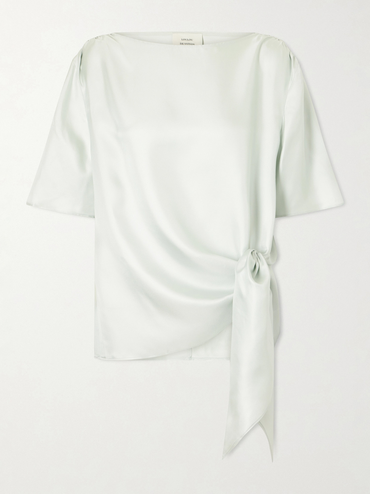 Mano Knotted Silk-Twill Blouse