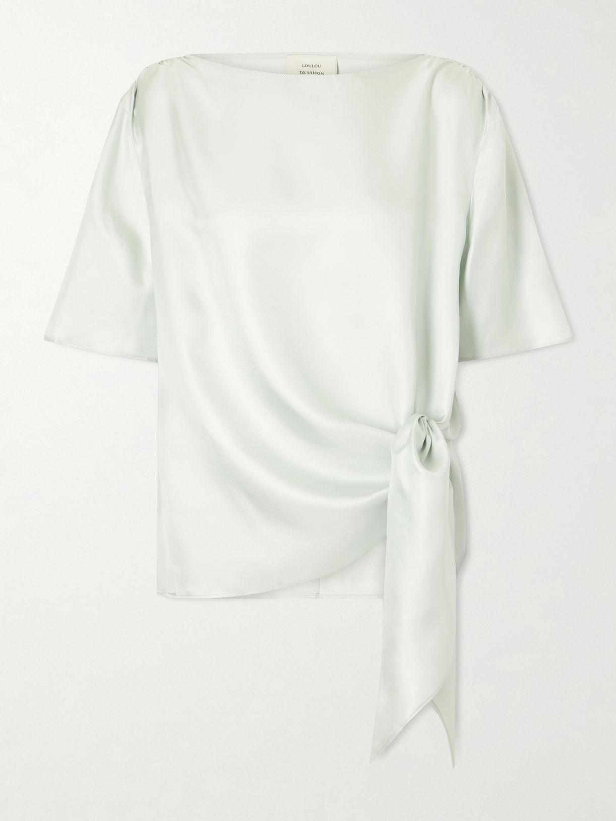 Mano knotted silk-twill blouse