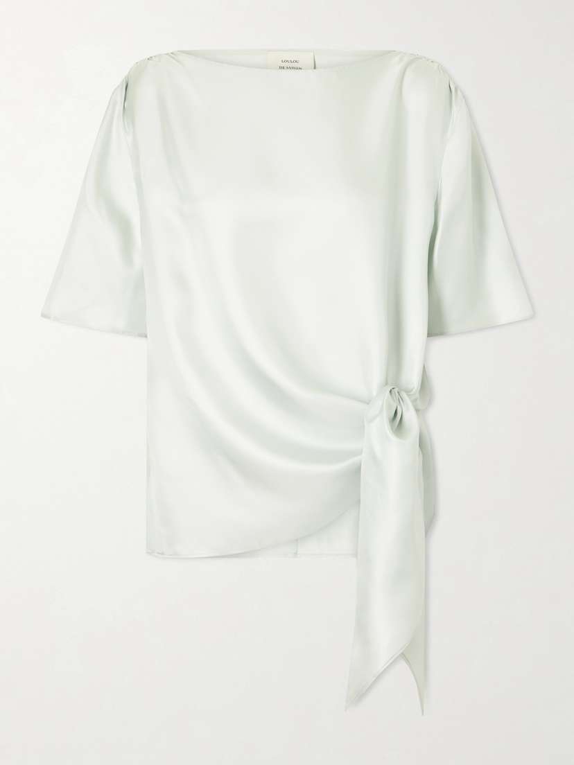 Loulou de Saison Mano Knotted Silk-twill Blouse | Thumbnail 5