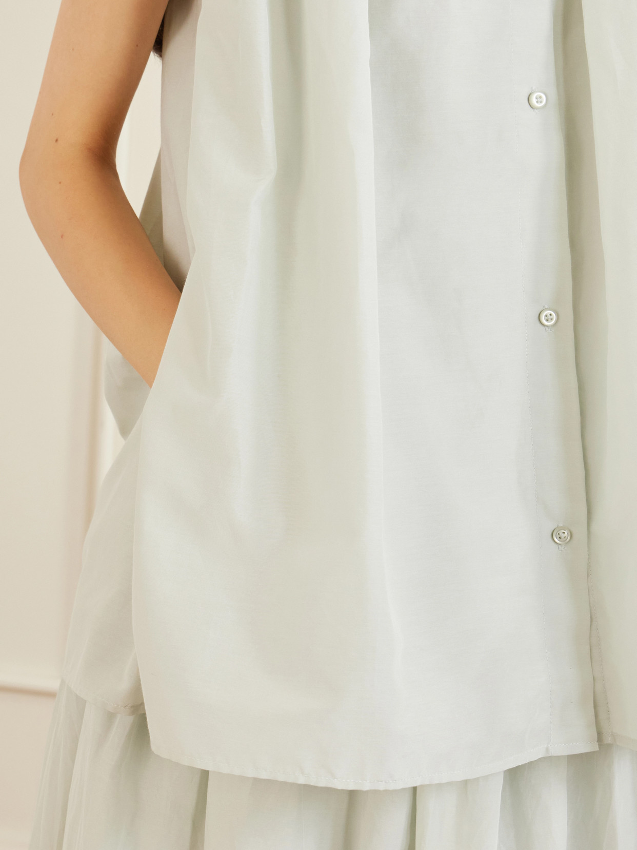 Anca Gathered Cotton And Silk-Blend Blouse