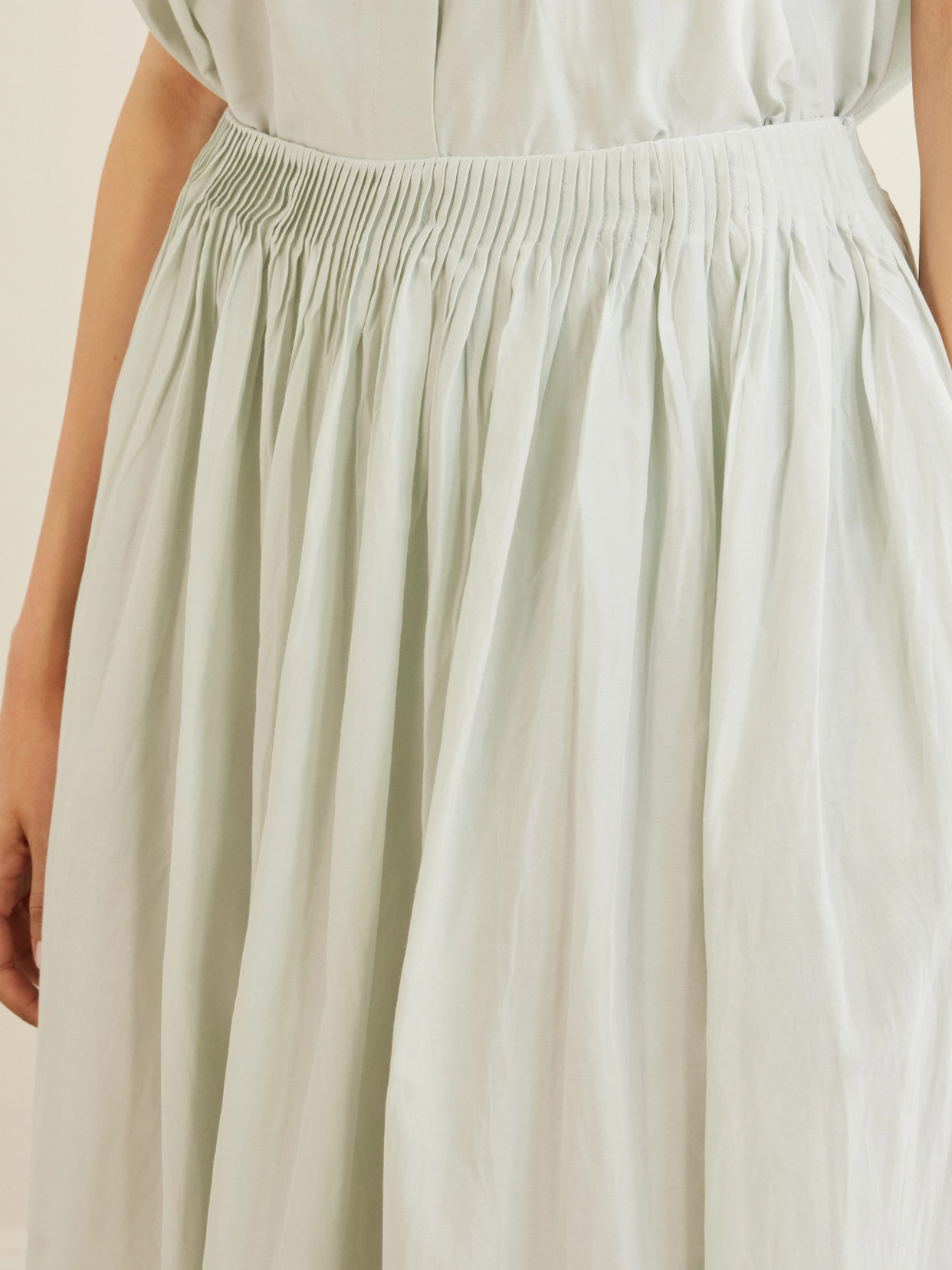 Naya Gathered Cotton And Silk-Blend Maxi