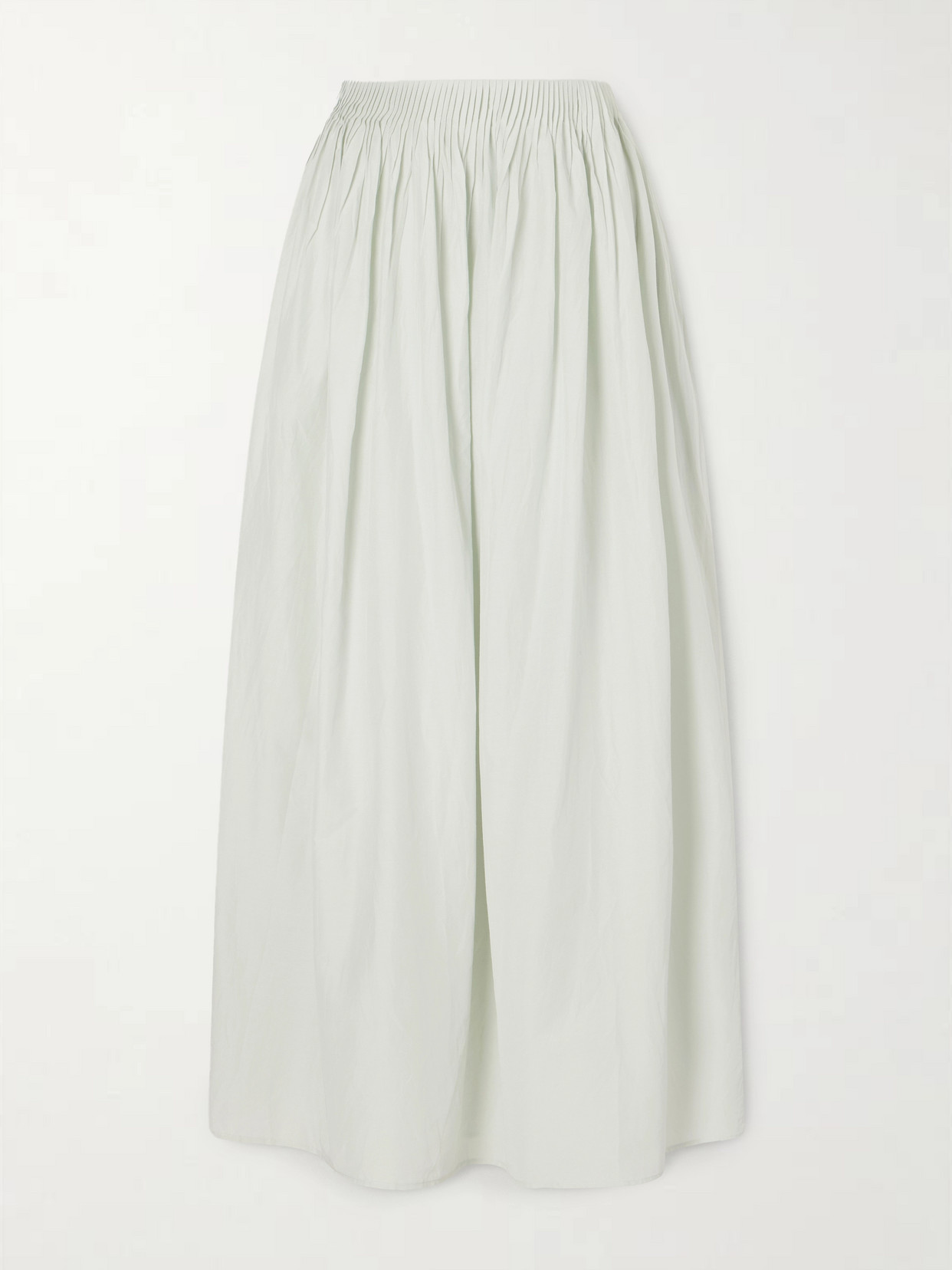 Loulou de Saison - Naya Gathered Cotton And Silk-blend Maxi Skirt - Green