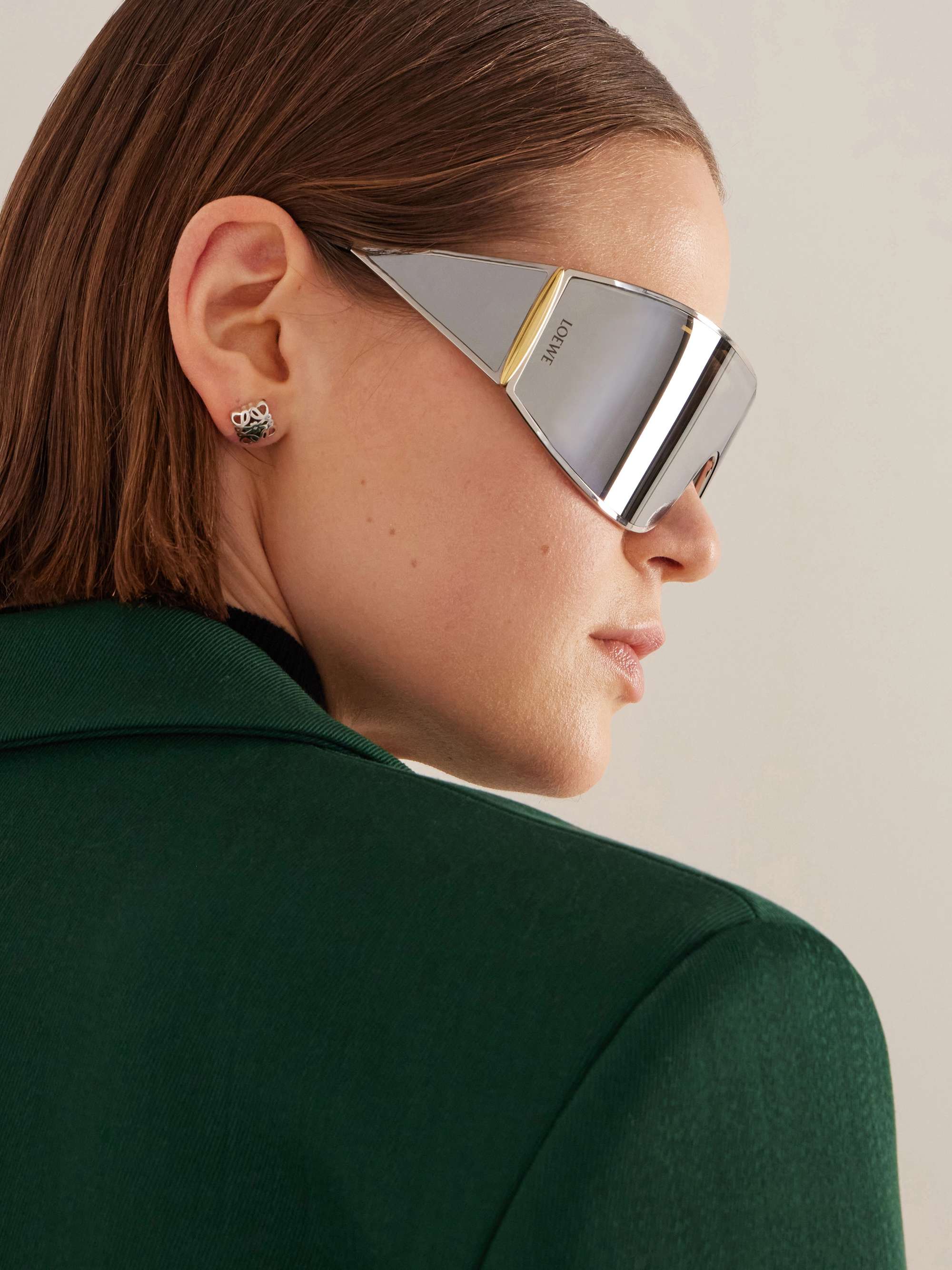 LOEWE EYEWEAR Speed Shield Mask metal sunglasses | NET-A-PORTER