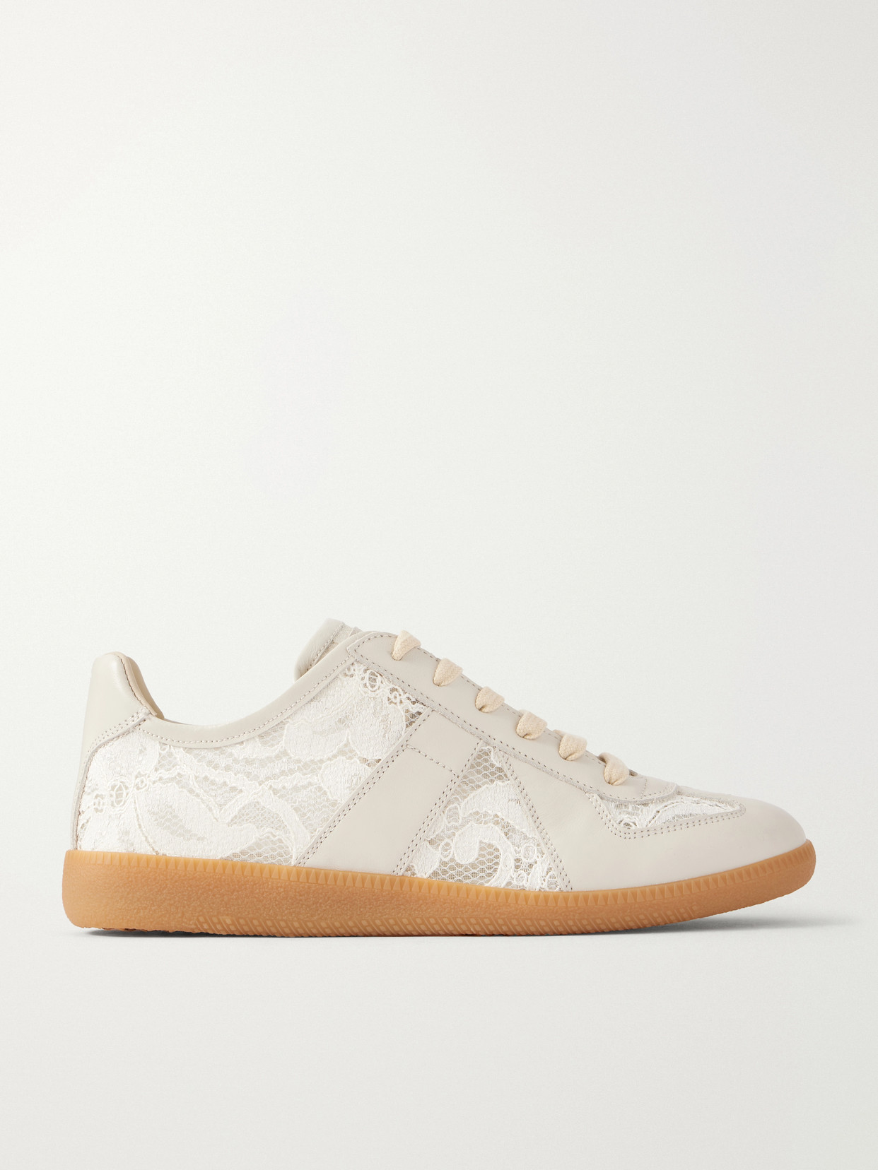 Maison Margiela - Replica Lace And Leather Sneakers - White