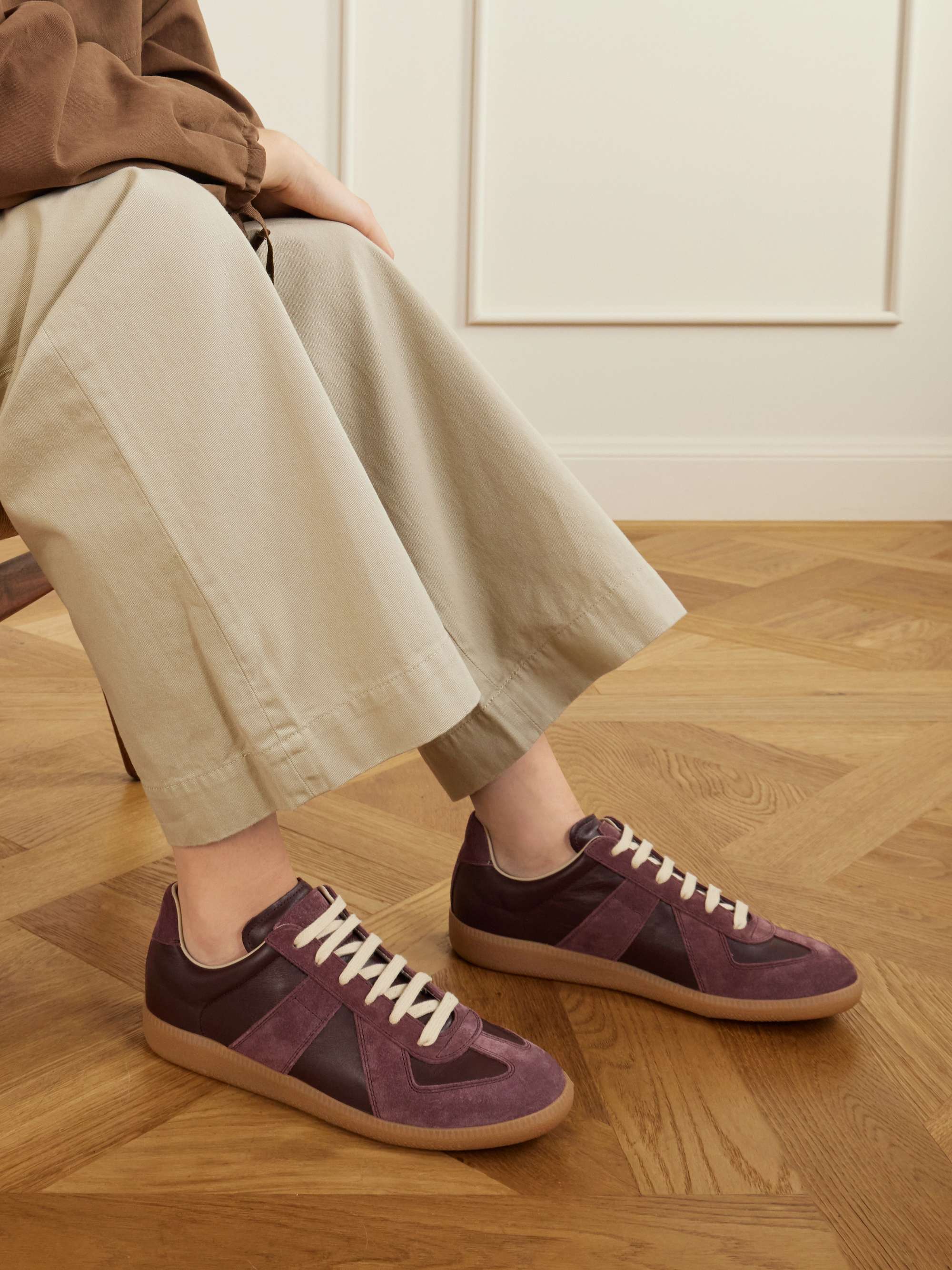 MAISON MARGIELA Replica leather and suede sneakers