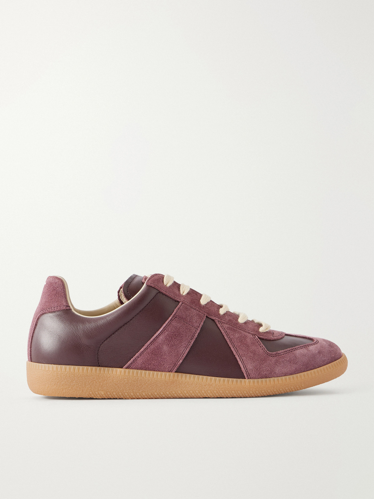 Maison Margiela - Replica Suede And Leather Sneakers - Burgundy