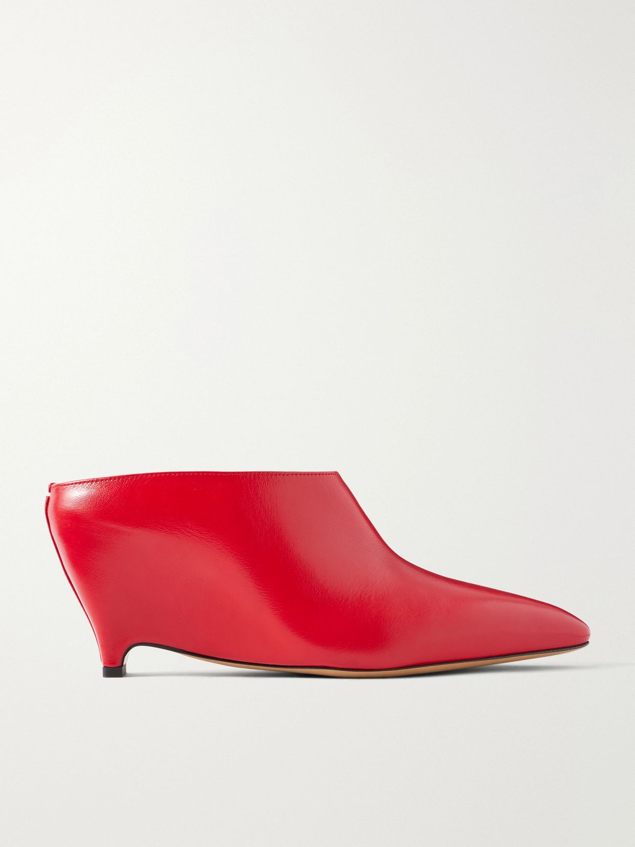 heel less leather mules